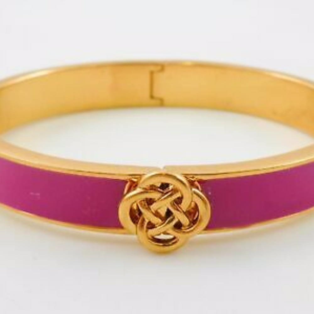 STELLA & DOT ENAMEL HINGED LINDSAY BANGLE BRACELET - Picture 4 of 9